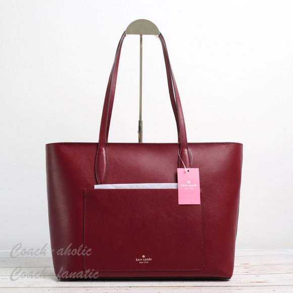 NWT Kate Spade Adel Leather Tote in Cherrywood - Picture 4 of 9